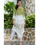 Green printed rayon kurtis