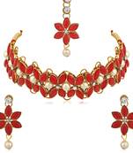 Red pearl necklace-sets