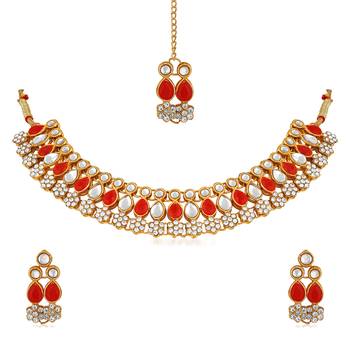 Red pearl necklace-sets 1