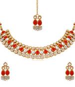 Red pearl necklace-sets