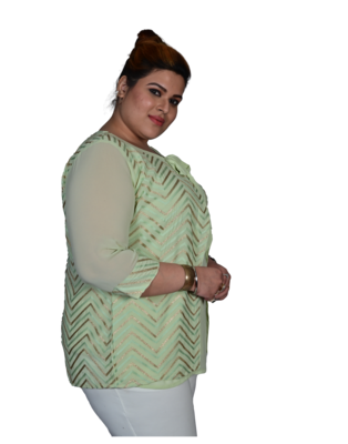 Green printed georgette cotton-tops 2