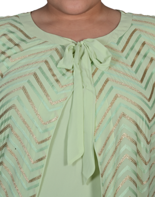 Green printed georgette cotton-tops 5