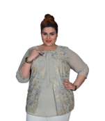 Grey printed georgette cotton-tops