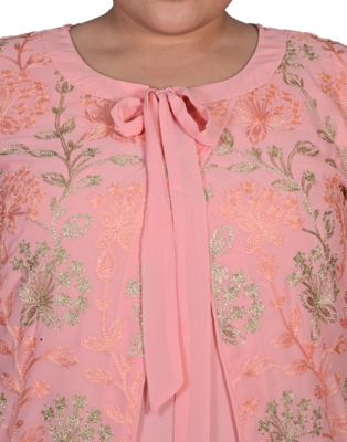 Pink printed georgette cotton-tops 5