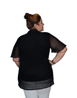 Black printed polyester cotton-tops 4