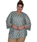 Grey printed cotton cotton-tops