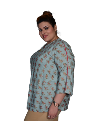 Grey printed cotton cotton-tops 3