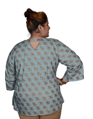 Grey printed cotton cotton-tops 4