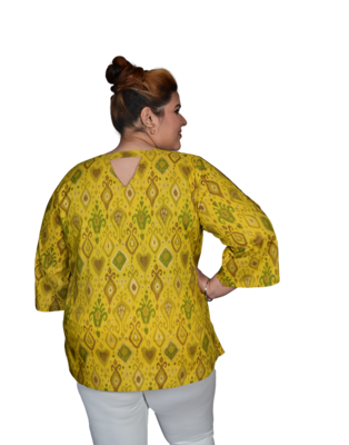 Yellow printed cotton cotton-tops 4
