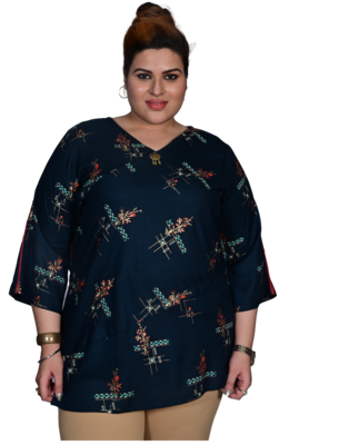 Blue printed cotton cotton-tops 1