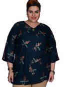 Blue printed cotton cotton-tops