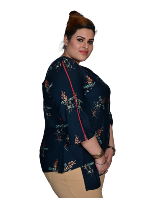 Blue printed cotton cotton-tops 2