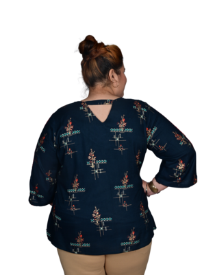 Blue printed cotton cotton-tops 4