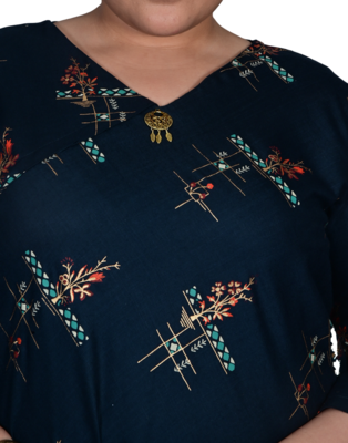 Blue printed cotton cotton-tops 5