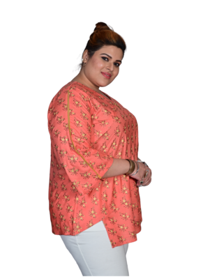 Pink printed cotton cotton-tops 2