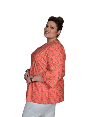 Pink printed cotton cotton-tops 3