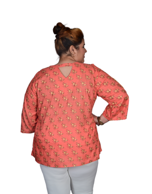 Pink printed cotton cotton-tops 4