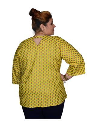 Yellow printed cotton cotton-tops 4