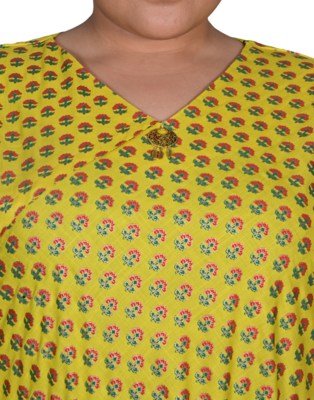 Yellow printed cotton cotton-tops 5