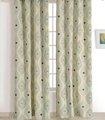 Swayam Off White Colour Geometric Sigma Eyelet Curtain