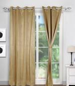 Swayam Beige Colour Motif J&B Blackout Eyelet Curtain