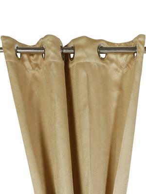Swayam Beige Colour Motif J&B Blackout Eyelet Curtain 2
