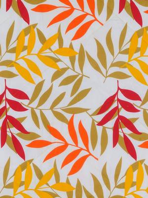 Swayam Yellow Colour Leaf Printed Eyelet Curtain 2