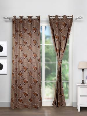 Swayam Off White Colour Floral Sigma Eyelet Curtain 1