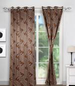 Swayam Off White Colour Floral Sigma Eyelet Curtain