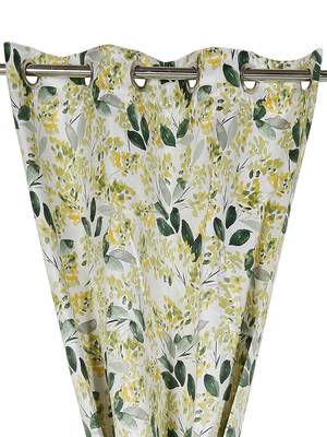 Swayam White Colour Floral Sigma Eyelet Curtain 2