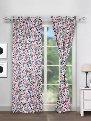 Swayam Multicolour Colour Floral Printed Eyelet Curtain 1