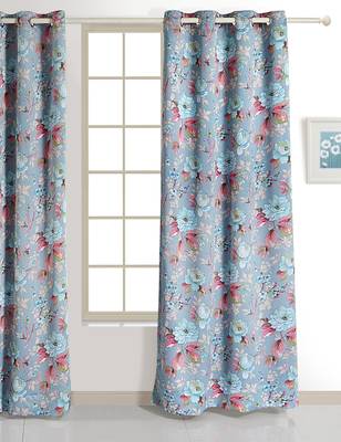Swayam Multicolour Colour Floral Printed Eyelet Curtain 1