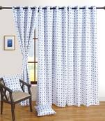 Swayam White Colour Geometric Sigma Eyelet Curtain