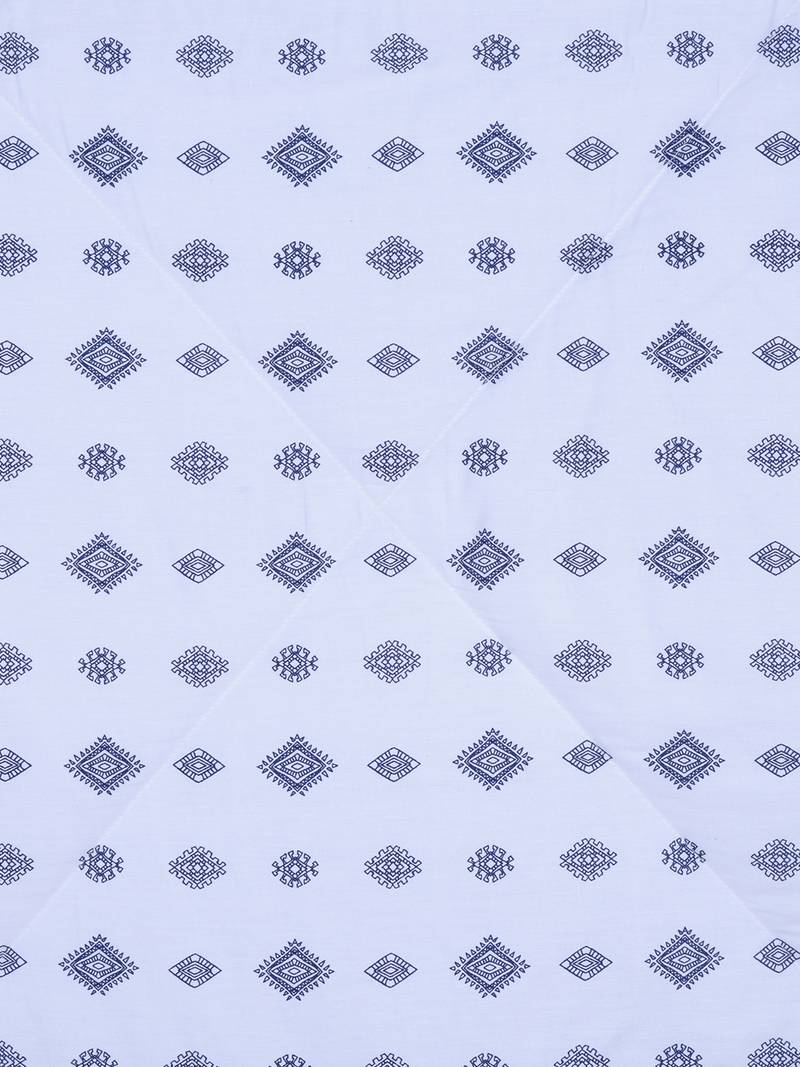 Swayam White Colour Geometric Sigma Eyelet Curtain