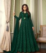 Green Lucknowi Embroidered Anarkali Suit