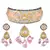 Moon grey choker style necklace set