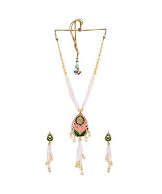 Fuschia Pink & Green Necklace Set 3