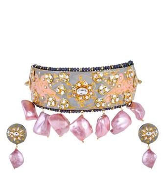 Pearl River Choker Necklace Set 3