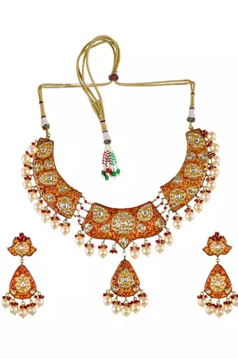 Red Hasli Style Necklace Set