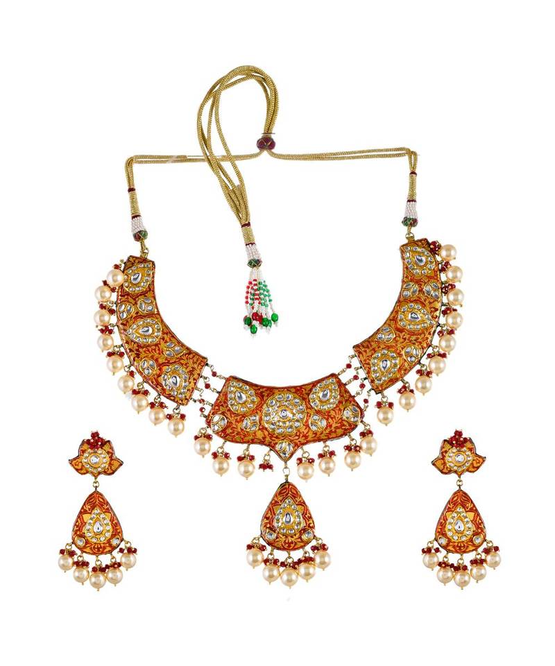 Red Hasli Style Necklace Set