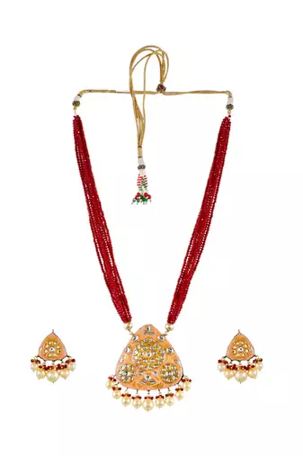Coral Peach Necklace Set