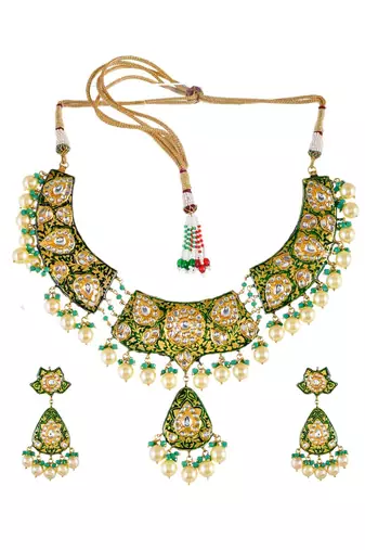 Emerald Green Hasli Style Necklace Set