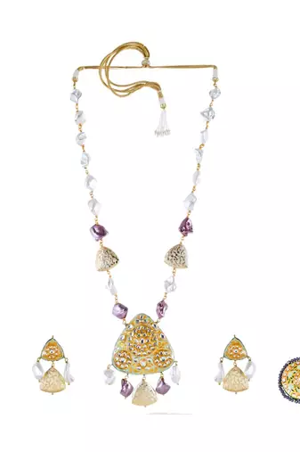 Pistachio Green Necklace Set with Ring