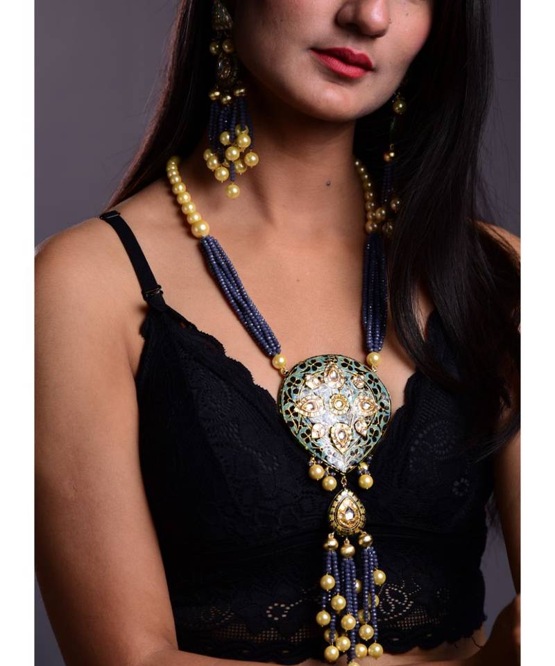 Jade Green & Black Necklace Set