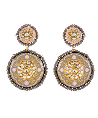 Moon Grey & Pink Earrings 2