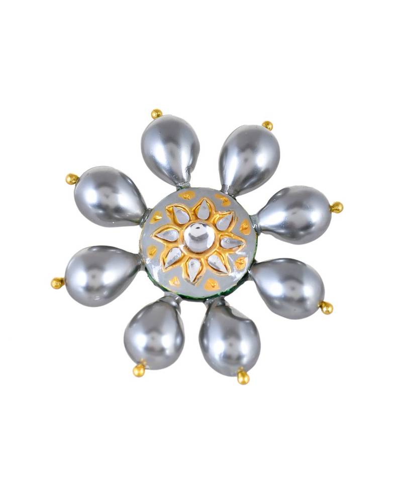 Grey Baroque Adjustable Ring