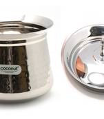Stainless Steel  Cookware  Fiji Hammered Handi With Lid1 Unit  Capacity  500 ML