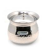 Stainless Steel  Cookware  Gaze Hammered Handi With Lid1 Unit  Capacity  500 ML