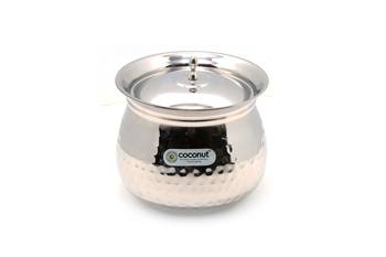 Stainless Steel  Cookware  Gaze Hammered Handi With Lid1 Unit  Capacity  1400 ML 1