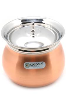 Stainless Steel Cookware Supreme Copper Handi With Lid1 Unit Capacity 2000 ML
